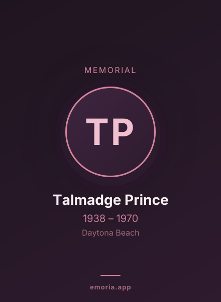 Memorial portrait of Talmadge Prince