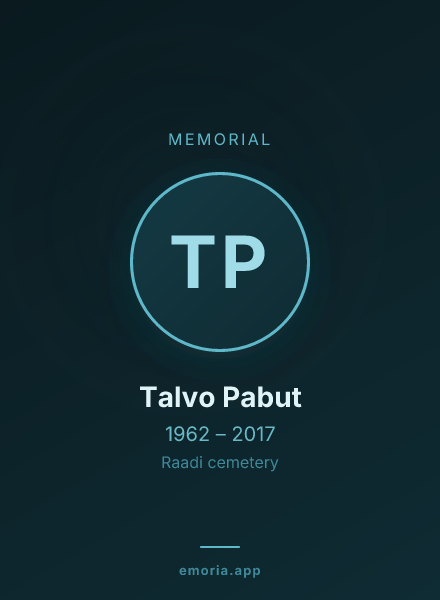 Memorial portrait of Talvo Pabut