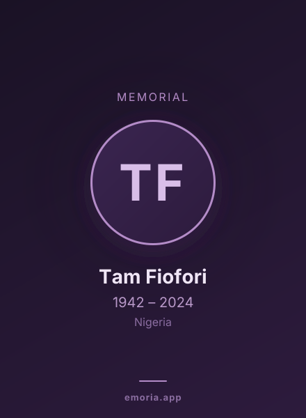 Memorial portrait of Tam Fiofori