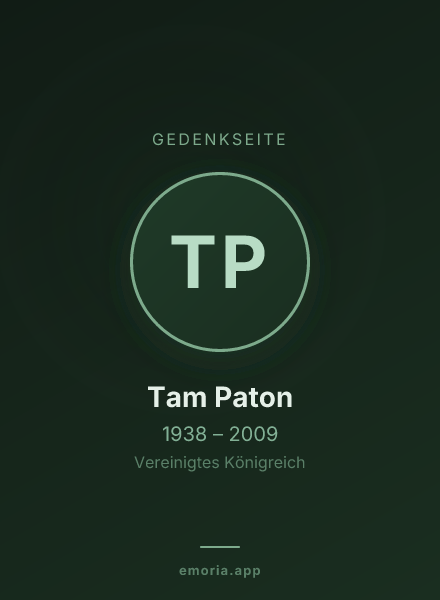Gedenkportrait von Tam Paton