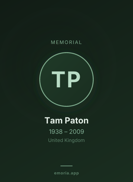 Memorial portrait of Tam Paton