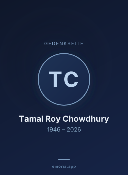 Gedenkportrait von Tamal Roy Chowdhury