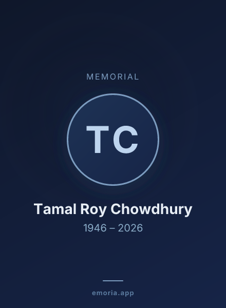 Memorial portrait of Tamal Roy Chowdhury