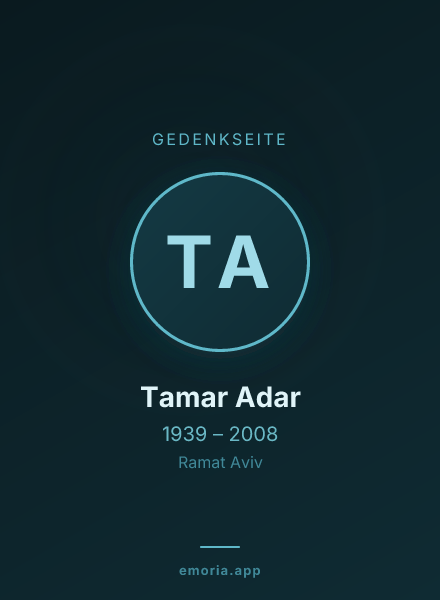 Gedenkportrait von Tamar Adar