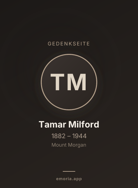 Gedenkportrait von Tamar Milford