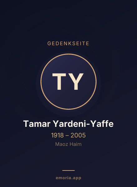 Gedenkportrait von Tamar Yardeni-Yaffe