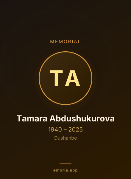 Memorial portrait of Tamara Abdushukurova