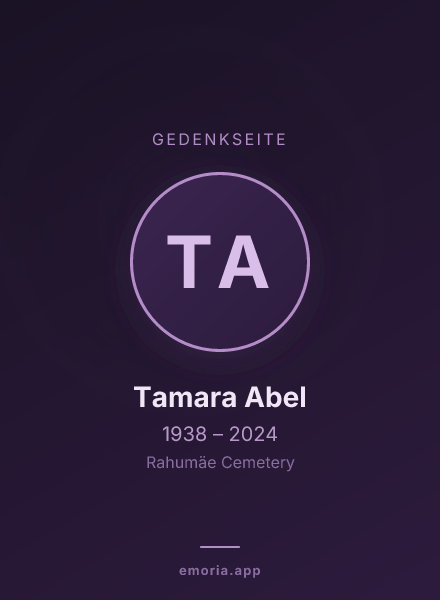 Gedenkportrait von Tamara Abel