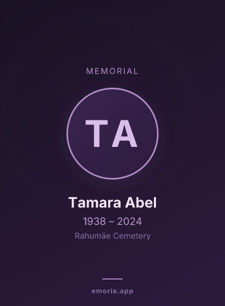 Memorial portrait of Tamara Abel