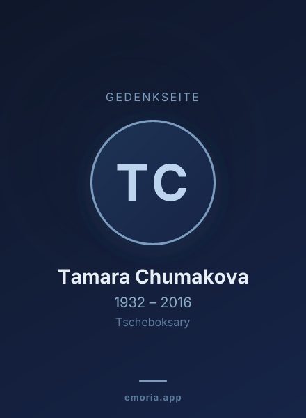 Gedenkportrait von Tamara Chumakova