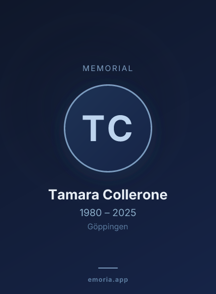 Memorial portrait of Tamara Collerone