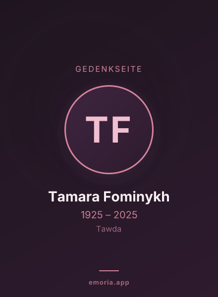 Gedenkportrait von Tamara Fominykh