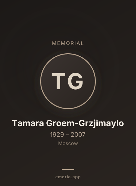 Memorial portrait of Tamara Groem-Grzjimaylo