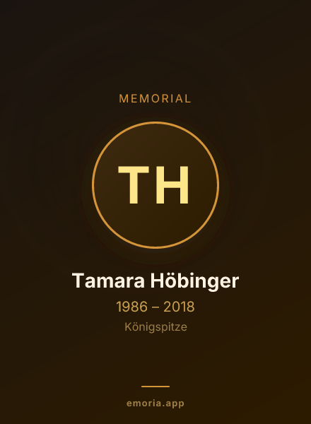 Memorial portrait of Tamara Höbinger