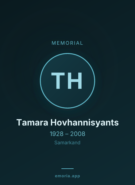 Memorial portrait of Tamara Hovhannisyants