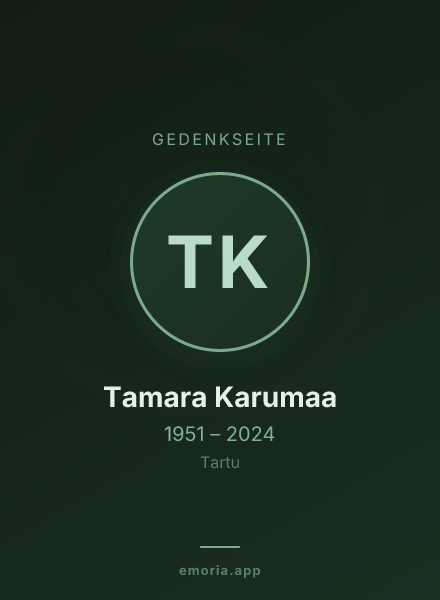 Gedenkportrait von Tamara Karumaa