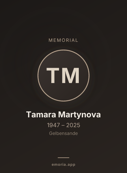Memorial portrait of Tamara Martynova