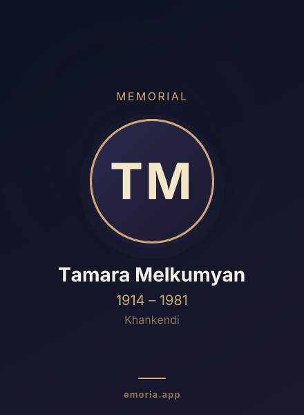 Memorial portrait of Tamara Melkumyan