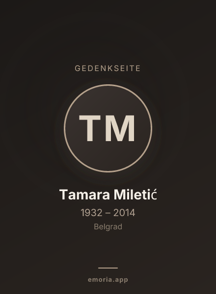 Gedenkportrait von Tamara Miletić