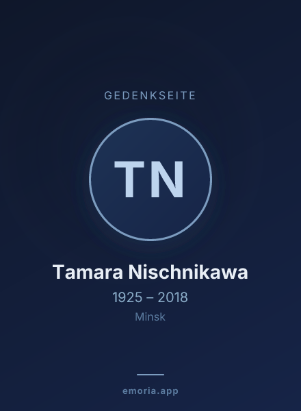 Gedenkportrait von Tamara Nischnikawa