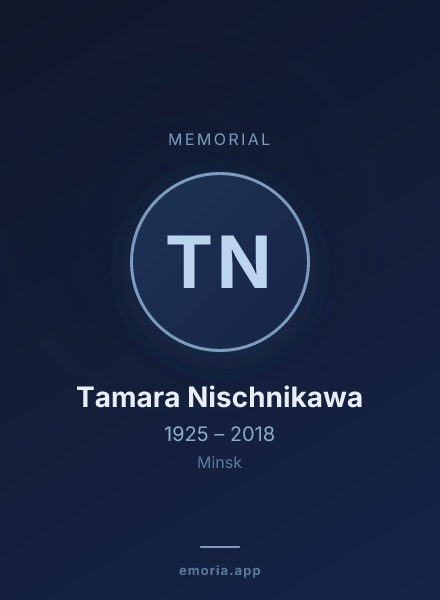 Memorial portrait of Tamara Nischnikawa