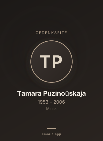 Gedenkportrait von Tamara Puzinoŭskaja