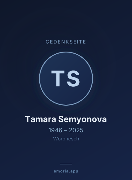 Gedenkportrait von Tamara Semyonova