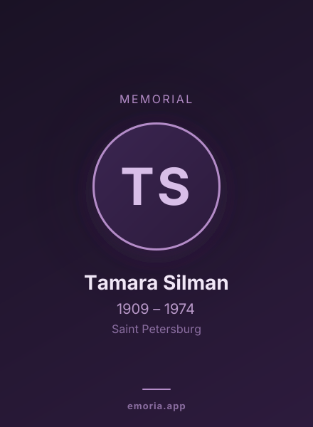 Memorial portrait of Tamara Silman
