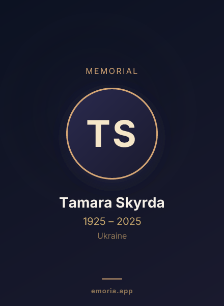 Memorial portrait of Tamara Skyrda