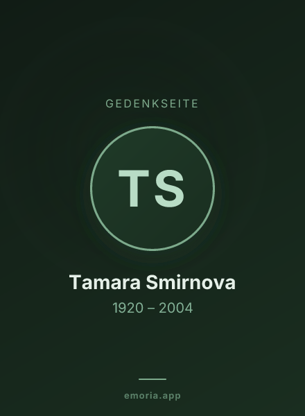 Gedenkportrait von Tamara Smirnova