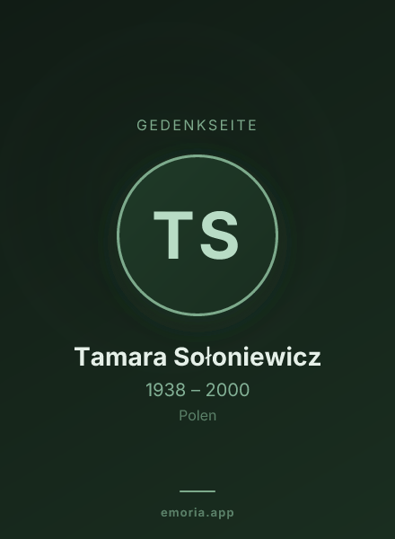 Gedenkportrait von Tamara Sołoniewicz