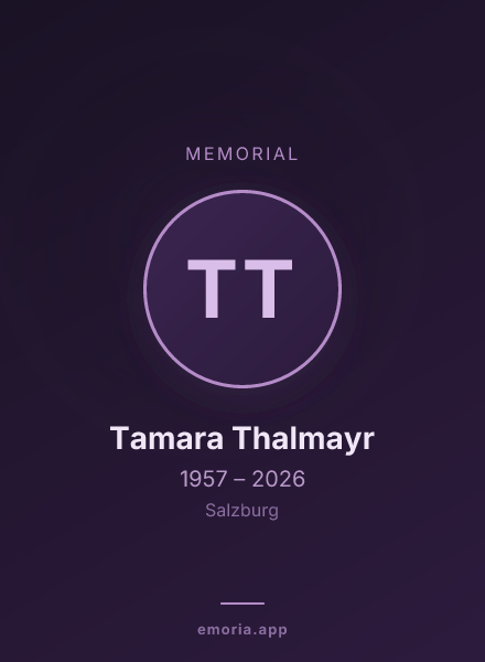 Memorial portrait of Tamara Thalmayr