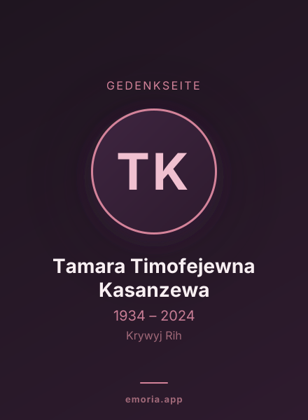 Gedenkportrait von Tamara Timofejewna Kasanzewa
