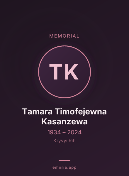 Memorial portrait of Tamara Timofejewna Kasanzewa