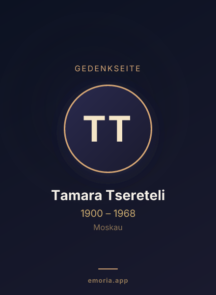 Gedenkportrait von Tamara Tsereteli
