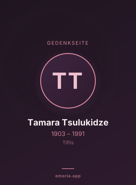 Gedenkportrait von Tamara Tsulukidze