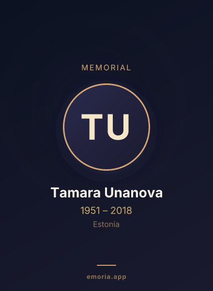 Memorial portrait of Tamara Unanova