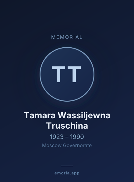 Memorial portrait of Tamara Wassiljewna Truschina