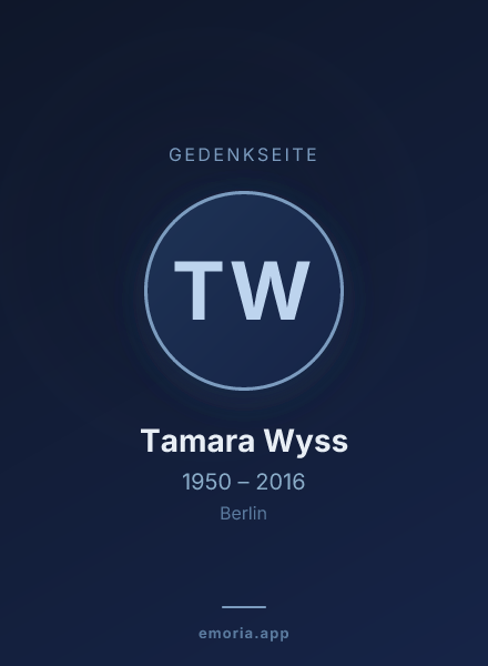 Gedenkportrait von Tamara Wyss