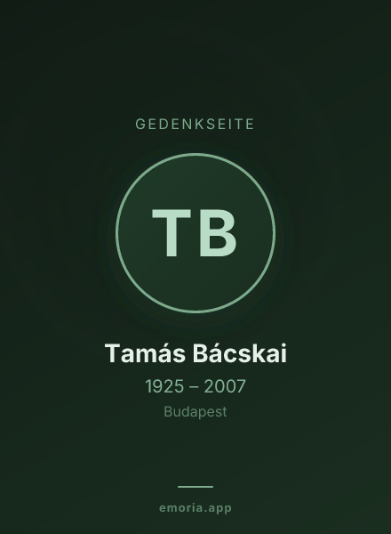 Gedenkportrait von Tamás Bácskai