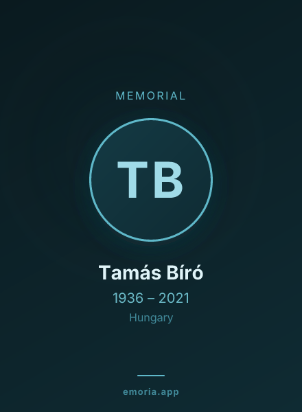 Memorial portrait of Tamás Bíró