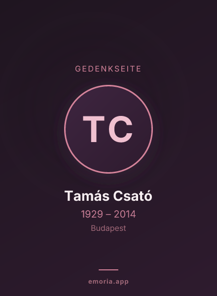 Gedenkportrait von Tamás Csató