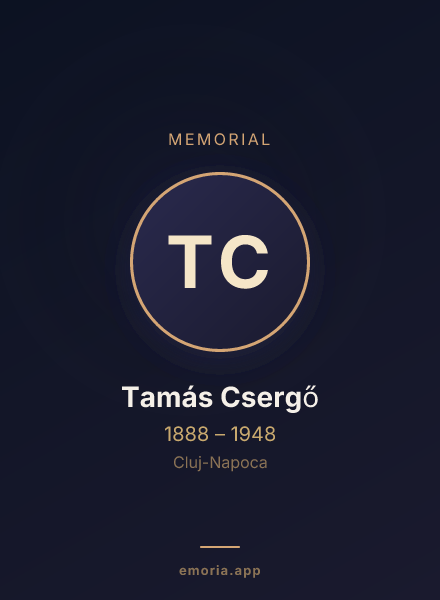 Memorial portrait of Tamás Csergő