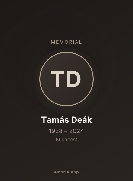 Memorial portrait of Tamás Deák