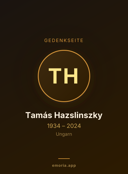 Gedenkportrait von Tamás Hazslinszky