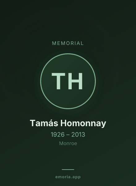 Memorial portrait of Tamás Homonnay