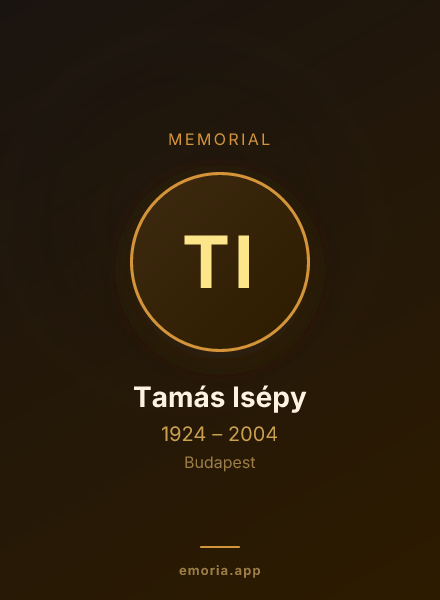 Memorial portrait of Tamás Isépy