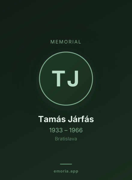 Memorial portrait of Tamás Járfás