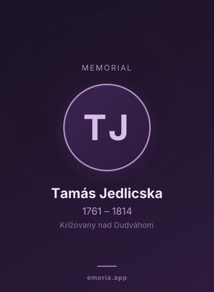 Memorial portrait of Tamás Jedlicska