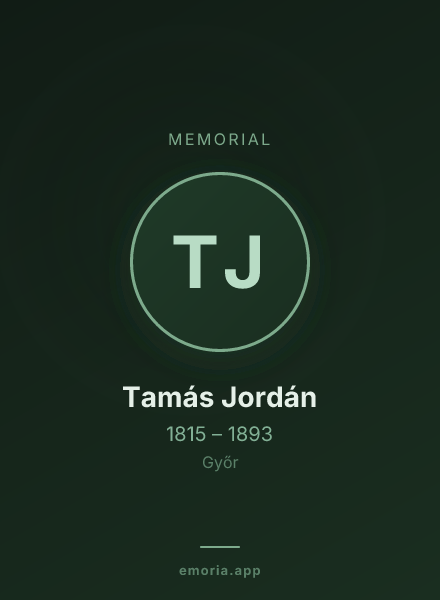 Memorial portrait of Tamás Jordán